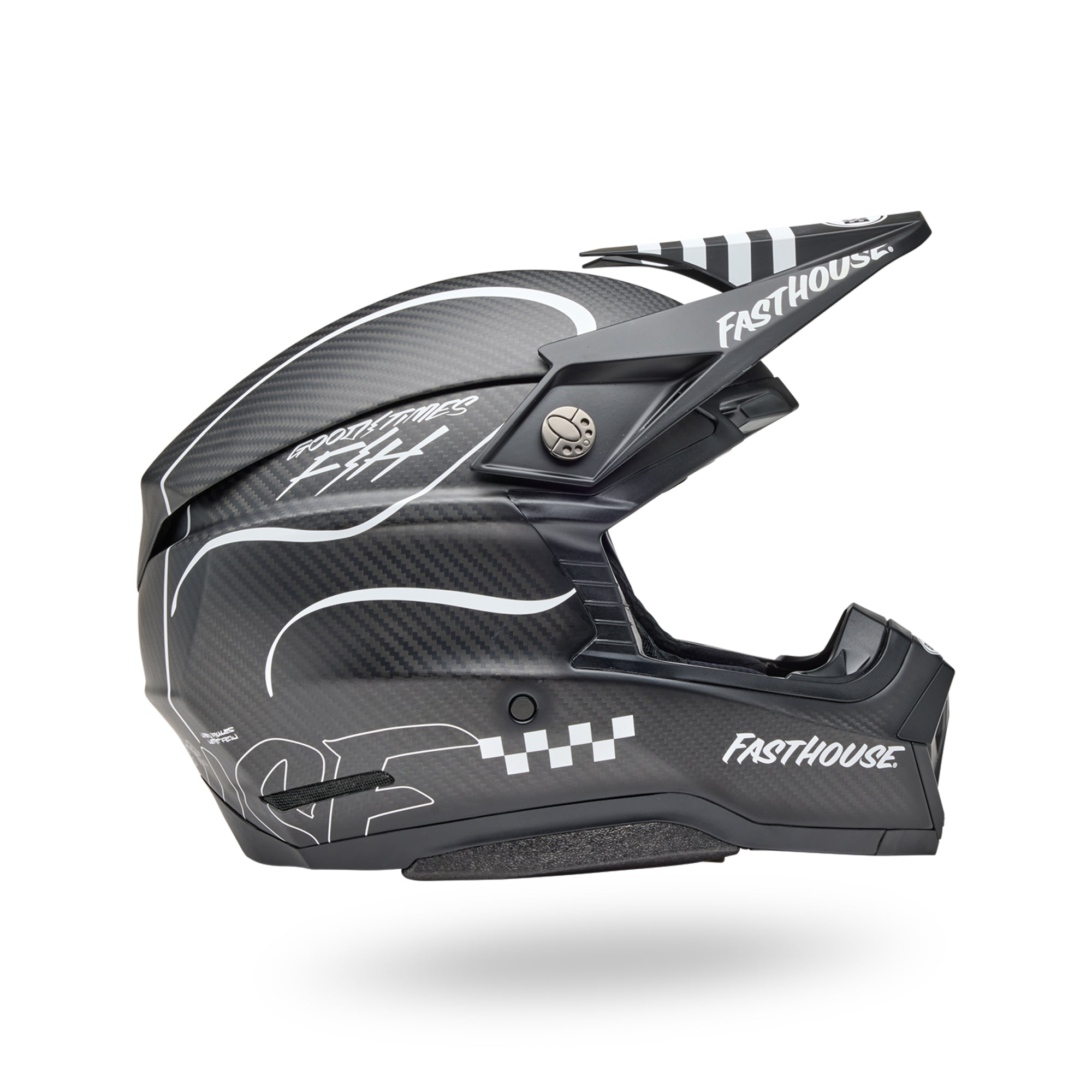 The Front Runner PS MOTO-10 SPHR FH RAVEN MT BK/WH S Dirt Helmets 7163700